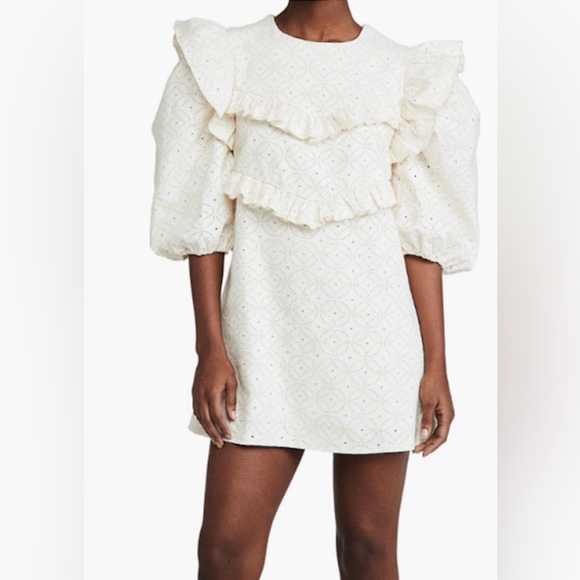 BNWOT En Saison Cream Dress Ruffles - Picture 1 of 8